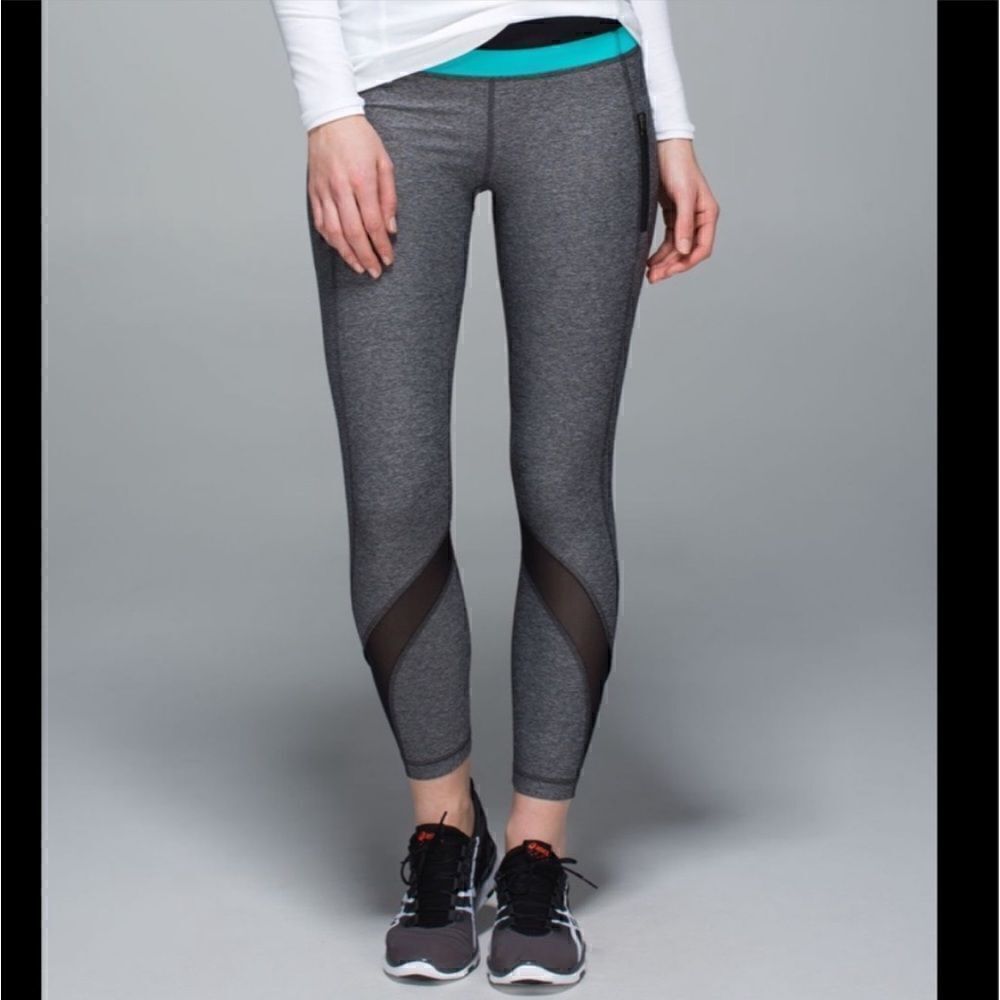 Lululemon Inspire Tight Heathered Black Teal